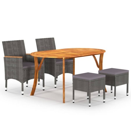 Juego de comedor de jardín de 5 piezas gris de , Conjuntos de jardín - Ref: Foro24-3071994, Precio: 444,69 €, Descuento: %