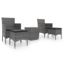 Garden table and chairs 5 pieces synthetic rattan gray acacia wood by , Garden sets - Ref: Foro24-3058377, Price: 267,60 €, D...