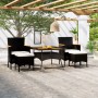 Set comedor jardín 5 pzas ratán sintético y madera acacia negro de , Conjuntos de jardín - Ref: Foro24-3058356, Precio: 549,8...