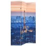 Biombo divisor plegable 120x170 cm París de noche de vidaXL, Divisores de ambientes - Ref: Foro24-245869, Precio: 82,92 €, De...