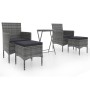 Garden table chairs 5 pieces synthetic rattan gray tempered glass by , Garden sets - Ref: Foro24-3058389, Price: 192,15 €, Di...