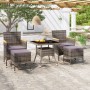 Garten-Essgruppe, 5-teilig, synthetisches Rattan, graues Hartglas von , Gartensets - Ref: Foro24-3058335, Preis: 338,52 €, Ra...