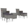 Garden table chairs 5 pieces synthetic rattan gray tempered glass by , Garden sets - Ref: Foro24-3058375, Price: 259,88 €, Di...