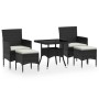 Set comedor jardín 5 pzas ratán sintético vidrio templado negro de , Conjuntos de jardín - Ref: Foro24-3058328, Precio: 321,9...