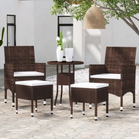 5-Piece Brown Synthetic Rattan Garden Furniture Set by , Garden sets - Ref: Foro24-3058471, Price: 247,63 €, Discount: %