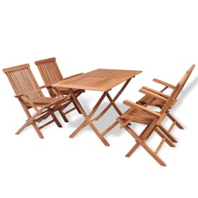 Garden dining set 5 pieces solid teak wood by vidaXL, Garden sets - Ref: Foro24-44683, Price: 431,99 €, Discount: %