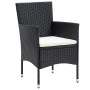 Garden table chairs 5 pieces synthetic rattan black tempered glass by , Garden sets - Ref: Foro24-3058368, Price: 248,98 €, D...