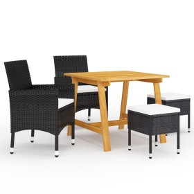 Black 5-Piece Garden Dining Set by , Garden sets - Ref: Foro24-3068691, Price: 300,04 €, Discount: %