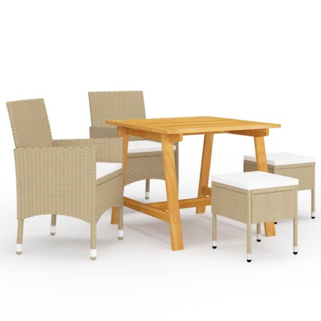 Juego de comedor de jardín de 5 piezas beige de , Conjuntos de jardín - Ref: Foro24-3068693, Precio: 305,16 €, Descuento: %