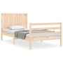 Bed frame with solid wood headboard 100x200 cm by , Beds and slatted bases - Ref: Foro24-3194756, Price: 111,99 €, Discount: %