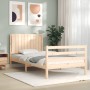 Bed frame with solid wood headboard 100x200 cm by , Beds and slatted bases - Ref: Foro24-3194756, Price: 111,99 €, Discount: %