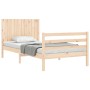 Bed frame with solid wood headboard 100x200 cm by , Beds and slatted bases - Ref: Foro24-3194756, Price: 111,99 €, Discount: %