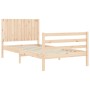 Bed frame with solid wood headboard 100x200 cm by , Beds and slatted bases - Ref: Foro24-3194756, Price: 111,99 €, Discount: %