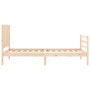 Bed frame with solid wood headboard 100x200 cm by , Beds and slatted bases - Ref: Foro24-3194756, Price: 111,99 €, Discount: %