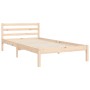 Bed frame with solid wood headboard 100x200 cm by , Beds and slatted bases - Ref: Foro24-3194756, Price: 111,99 €, Discount: %