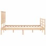 Bed frame with solid wood headboard 140x190 cm by , Beds and slatted bases - Ref: Foro24-3195201, Price: 131,99 €, Discount: %