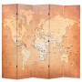 Folding room divider 200x170 cm world map yellow by vidaXL, Room dividers - Ref: Foro24-245879, Price: 124,56 €, Discount: %