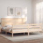 Estructura de cama con cabecero madera maciza 200x200 cm de , Camas y somieres - Ref: Foro24-3195241, Precio: 170,46 €, Descu...