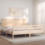 Estructura de cama con cabecero madera maciza 200x200 cm de , Camas y somieres - Ref: Foro24-3195241, Precio: 170,46 €, Descu...