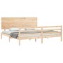 Estructura de cama con cabecero madera maciza 200x200 cm de , Camas y somieres - Ref: Foro24-3195241, Precio: 170,46 €, Descu...