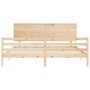 Estructura de cama con cabecero madera maciza 200x200 cm de , Camas y somieres - Ref: Foro24-3195241, Precio: 170,46 €, Descu...