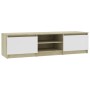 TV-Schrank aus Sperrholz in Weiß und Eiche, 140 x 40 x 35,5 cm von , TV-Möbel - Ref: Foro24-800653, Preis: 80,66 €, Rabatt: %