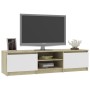 White and oak plywood TV cabinet 140x40x35.5 cm by , TV Furniture - Ref: Foro24-800653, Price: 84,28 €, Discount: %