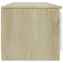 White and oak plywood TV cabinet 140x40x35.5 cm by , TV Furniture - Ref: Foro24-800653, Price: 84,28 €, Discount: %