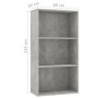 3-tier concrete gray plywood shelf 60x30x114cm by , Bookcases and shelves - Ref: Foro24-800976, Price: 80,99 €, Discount: %