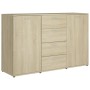 Aparador madera contrachapada color roble Sonoma 120x35x75 cm de , Aparadores - Ref: Foro24-801331, Precio: 162,49 €, Descuen...