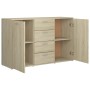 Aparador madera contrachapada color roble Sonoma 120x35x75 cm de , Aparadores - Ref: Foro24-801331, Precio: 162,49 €, Descuen...