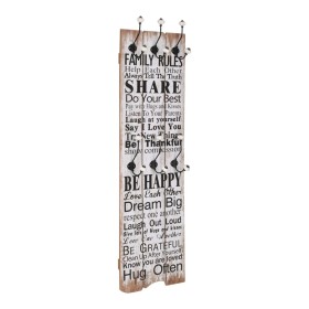 FAMILY RULES wall coat rack with 6 hooks 120x40 cm by vidaXL, Hat and coat racks - Ref: Foro24-245854, Price: 65,23 €, Discou...