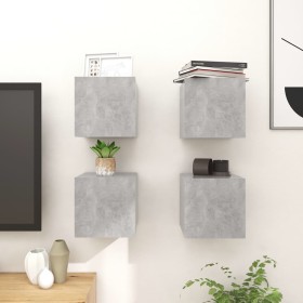 Muebles de salón de pared 4 uds gris hormigón 30,5x30x30 cm de , Muebles TV - Ref: Foro24-804495, Precio: 105,99 €, Descuento: %