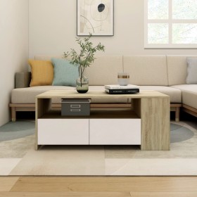 Mesa de centro madera contrachapada blanco y Sonoma 102x55x45cm de , Mesas de centro - Ref: Foro24-810922, Precio: 107,64 €, ...