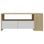 White and Sonoma plywood coffee table 102x55x45cm by , Coffee table - Ref: Foro24-810922, Price: 107,64 €, Discount: %