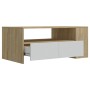 White and Sonoma plywood coffee table 102x55x45cm by , Coffee table - Ref: Foro24-810922, Price: 107,64 €, Discount: %