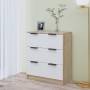 White plywood and Sonoma oak sideboard 60x30x70 cm by , Sideboards - Ref: Foro24-811075, Price: 85,99 €, Discount: %