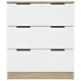 Aparador madera contrachapada blanco y roble Sonoma 60x30x70 cm de , Aparadores - Ref: Foro24-811075, Precio: 85,95 €, Descue...