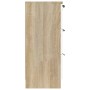 Aparador madera contrachapada blanco y roble Sonoma 60x30x70 cm de , Aparadores - Ref: Foro24-811075, Precio: 85,95 €, Descue...