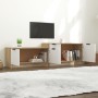 White and oak plywood TV cabinet 158.5x36x45 cm by , TV Furniture - Ref: Foro24-811489, Price: 96,21 €, Discount: %