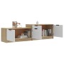 White and oak plywood TV cabinet 158.5x36x45 cm by , TV Furniture - Ref: Foro24-811489, Price: 96,21 €, Discount: %