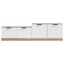 White and oak plywood TV cabinet 158.5x36x45 cm by , TV Furniture - Ref: Foro24-811489, Price: 96,21 €, Discount: %