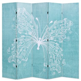 Biombo divisor plegable 200x170 cm mariposa azul de vidaXL, Divisores de ambientes - Ref: Foro24-245887, Precio: 124,75 €, De...