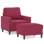 Roter Samtsessel mit Hocker 60 cm von , Sofas - Ref: Foro24-3201049, Preis: 197,59 €, Rabatt: %