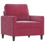 Roter Samtsessel mit Hocker 60 cm von , Sofas - Ref: Foro24-3201049, Preis: 197,59 €, Rabatt: %