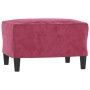 Sillón con taburete terciopelo rojo tinto 60 cm de , Sofás - Ref: Foro24-3201049, Precio: 197,59 €, Descuento: %