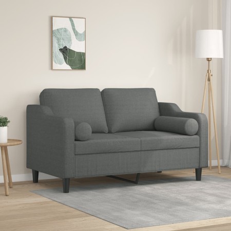 2-Sitzer-Sofa mit dunkelgrauen Stoffkissen 120 cm von , Sofas - Ref: Foro24-3200838, Preis: 252,21 €, Rabatt: %