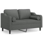 2-Sitzer-Sofa mit dunkelgrauen Stoffkissen 120 cm von , Sofas - Ref: Foro24-3200838, Preis: 252,21 €, Rabatt: %