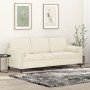 3-seater sofa with cream velvet cushions 180 cm by , Sofas - Ref: Foro24-3200899, Price: 296,84 €, Discount: %