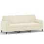 3-seater sofa with cream velvet cushions 180 cm by , Sofas - Ref: Foro24-3200899, Price: 296,84 €, Discount: %